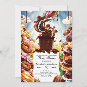 Boho Chocolate Baby shower Kaart
