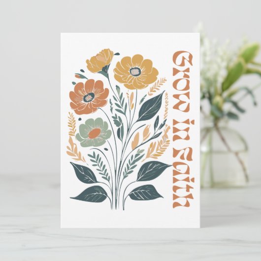 Boho Christelijk Inspirerend groeit in geloof Kaart (Staand voorkant)