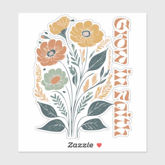 Boho Christelijk Inspirerend groeit in geloof Sticker (Vel)