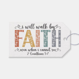 Boho Christian Walk by Faith Bible Verse Floral Cadeaulabel