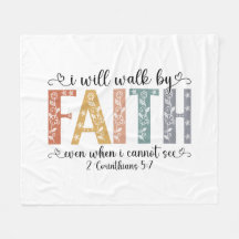 Boho Christian Walk by Faith Bible Verse Floral