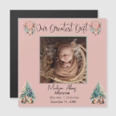 Boho Christmas Baby Stats geboorte aankondiging (Voorkant / Achterkant)