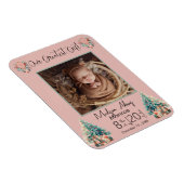 Boho Christmas Baby Stats geboorte aankondiging Magneet (Rechterzijde)