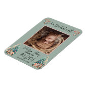 Boho Christmas Baby Stats geboorte aankondiging Magneet (Linkerzijde)