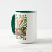 Boho Christmas Boerderij Fresh Trees Truck Mok (Voorkant links)