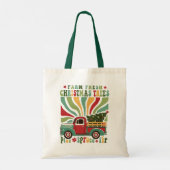 Boho Christmas Boerderij Fresh Trees Truck Tote Bag (Achterkant)