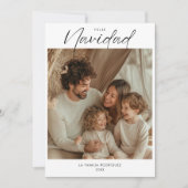 Boho Christmas Feliz Navidad Familiefoto Feestdagenkaart (Voorkant)