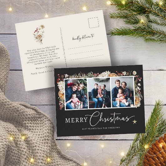 Boho Christmas Holiday Briefkaart