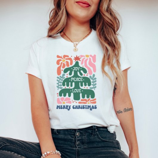 Boho Christmas Joy Peace Love T-shirt