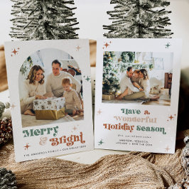 Boho Christmas Kaart 2 Foto Retro Vakantie Vrolijk