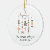 Boho Christmas Magic Feestelijke Vakantie Foto Keramisch Ornament (Links)