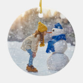 Boho Christmas Magic Feestelijke Vakantie Foto Keramisch Ornament (Achterkant)