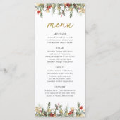 Boho Christmas Pine Tree Lights Elegant Huwelijk Menu (Voorkant)