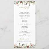 Boho Christmas Pine Tree Lights Elegant Huwelijk Programmakaart (Achterkant)