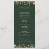 Boho Christmas Pine Tree Lights Elegant Huwelijk Programmakaart (Achterkant)