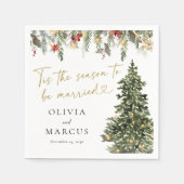 Boho Christmas Pine Tree Lights Winter Wedding Servet (Voorkant)