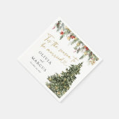 Boho Christmas Pine Tree Lights Winter Wedding Servet (Hoek)