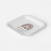 Boho Christmas Rainbow Vrijgezellenfeest Papieren Bordje (Gebogen)