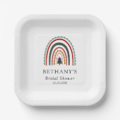 Boho Christmas Rainbow Vrijgezellenfeest Papieren Bordje (Voorkant)