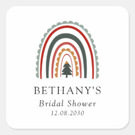Boho Christmas Rainbow Vrijgezellenfeest Vierkante Sticker