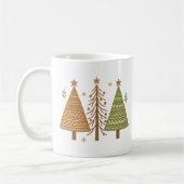 Boho Christmas Trees Neutral Holiday Style Koffiemok (Links)