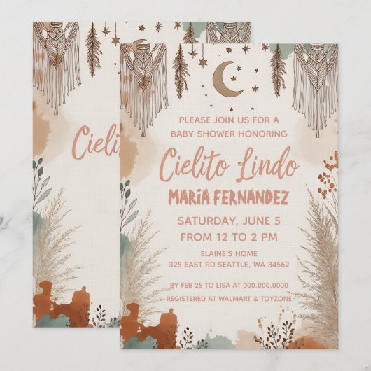 Boho Cielito Lindo Baby Shower Kaart (Voorkant / Achterkant)