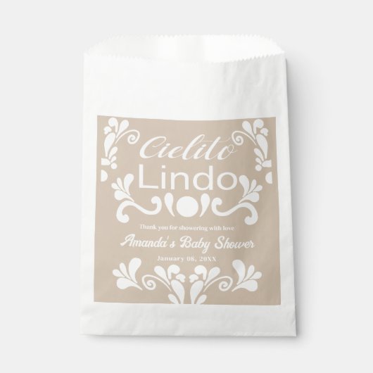 Boho Cielito Lindo Mexicaans Baby shower Bedankzakje (Voorkant)