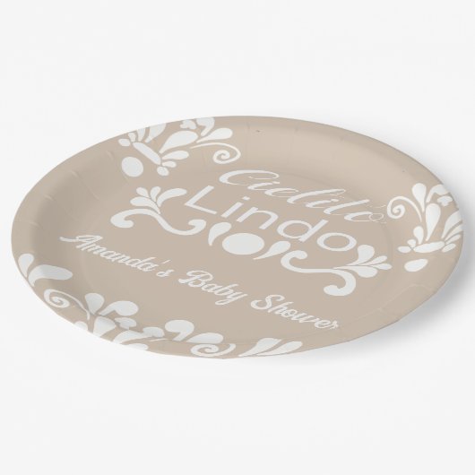 Boho Cielito Lindo Mexicaans Baby shower Papieren Bordje (Gekanteld)