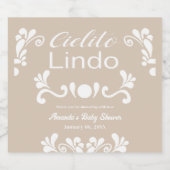Boho Cielito Lindo Mexicaans Baby shower Sparkling Wijnetiket (Enkel label)