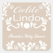 Boho Cielito Lindo Mexicaans Baby shower Vierkante Sticker (Voorkant)
