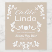 Boho Cielito Lindo Mexicaans Baby shower Wijn Etiket (Enkel label)