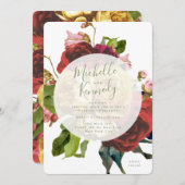 Boho Circle English Rozen Wedding Kaart (Voorkant / Achterkant)