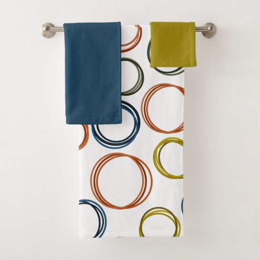 Boho Circles Bath Towel Set Bad Handdoek (Insitu)