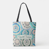 Boho Circles Canvas tas (Achterkant)