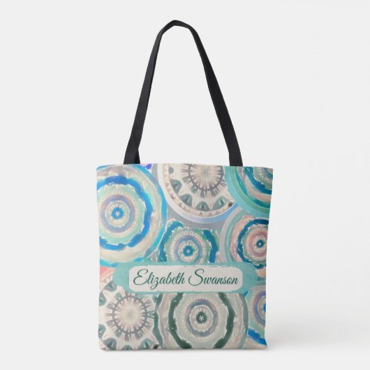 Boho Circles Canvas tas (Achterkant)