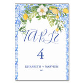 Boho citroen blauw mediterraan tegel Italiaans bru Kaart (Achterkant)