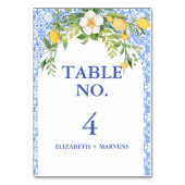 Boho citroen blauw mediterraan tegel Italiaans bru Kaart (Voorkant)