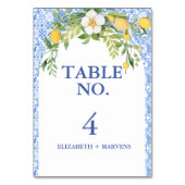 Boho citroen blauw mediterraan tegel Italiaans bru Kaart (Voorkant)