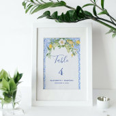 Boho citroen blauw mediterraan tegel Italiaans bru Kaart