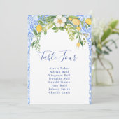 Boho citroen blauw mediterraan tegel Italiaans bru Kaart (Staand voorkant)