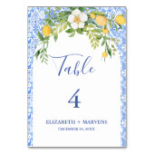 Boho citroen blauw mediterraan tegel Italiaans bru Kaart (Voorkant)