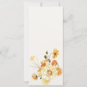Boho citroen geel bloemenbruiloft menu Kaart (Achterkant)
