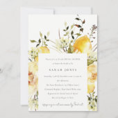 Boho Citroen Geel Waterverf Bloemen Vrijgezellenfe Kaart (Voorkant)