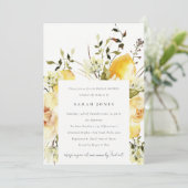 Boho Citroen Geel Waterverf Bloemen Vrijgezellenfe Kaart (Staand voorkant)