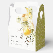 Boho citroen geel Waterverf bloemenbruiloft Bedankdoosjes (Geopend)