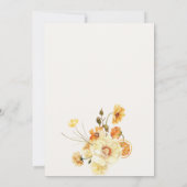 Boho citroen geel Waterverf bloemenbruiloft Bedankkaart (Achterkant)