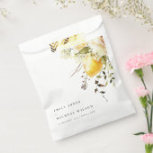 Boho citroen geel Waterverf bloemenbruiloft Bedankzakje (Gezegeld)
