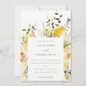 Boho citroen geel Waterverf bloemenbruiloft Kaart (Voorkant)