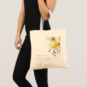 Boho citroen geel Waterverf bloemenbruiloft Tote Bag (Voorkant (product))