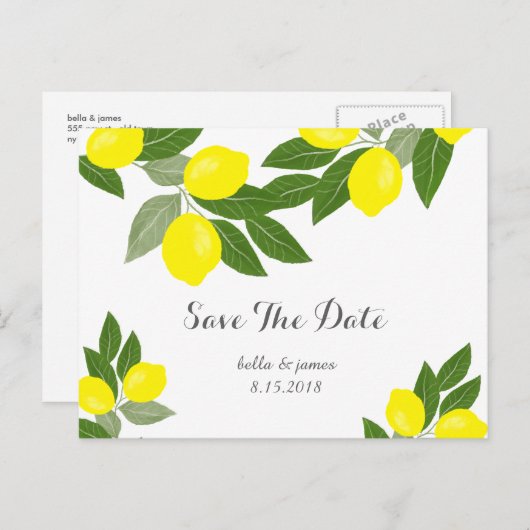 Boho Citroen Huwelijk Save The Date Kaarten (Voorkant / Achterkant)